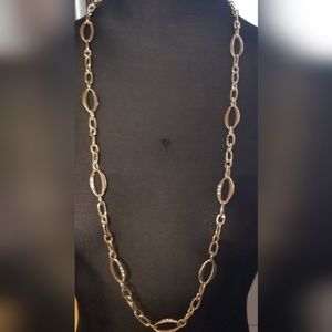 Daisy Fuentes Gold Chain Link Rhinestone Long Necklace 35"
